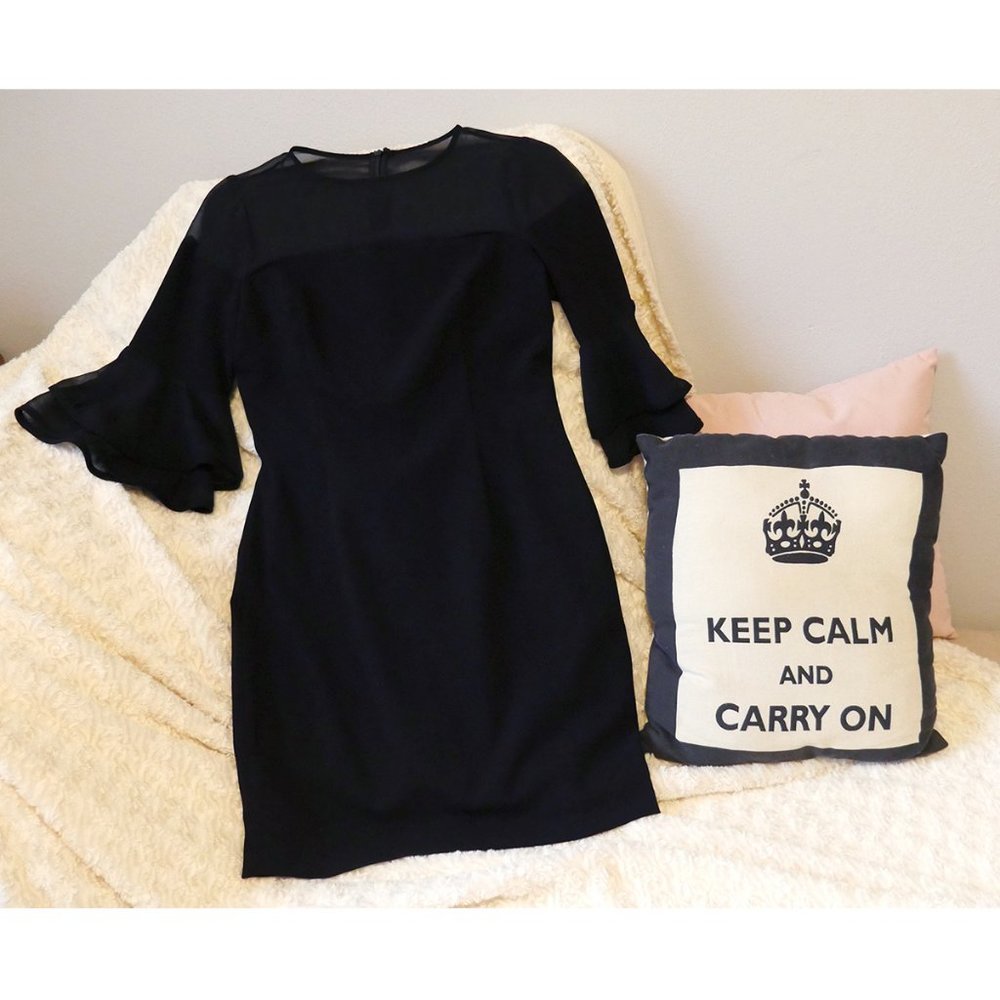 Aidan Mattox – Black Ruffle Sleeve Cocktail Dress — Interview, Pageant, etc.